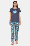 Rosaline U&I Knit Cotton Pyjama Set - Ocean Cavern — thumbnail 4